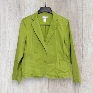 Pendleton Cotton Stretch Blazer Preppy Classic Tailored Lime Green Jacket L/XL